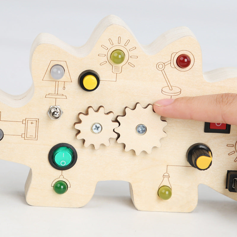 Children's Wooden Dinosaur Circuit Toy